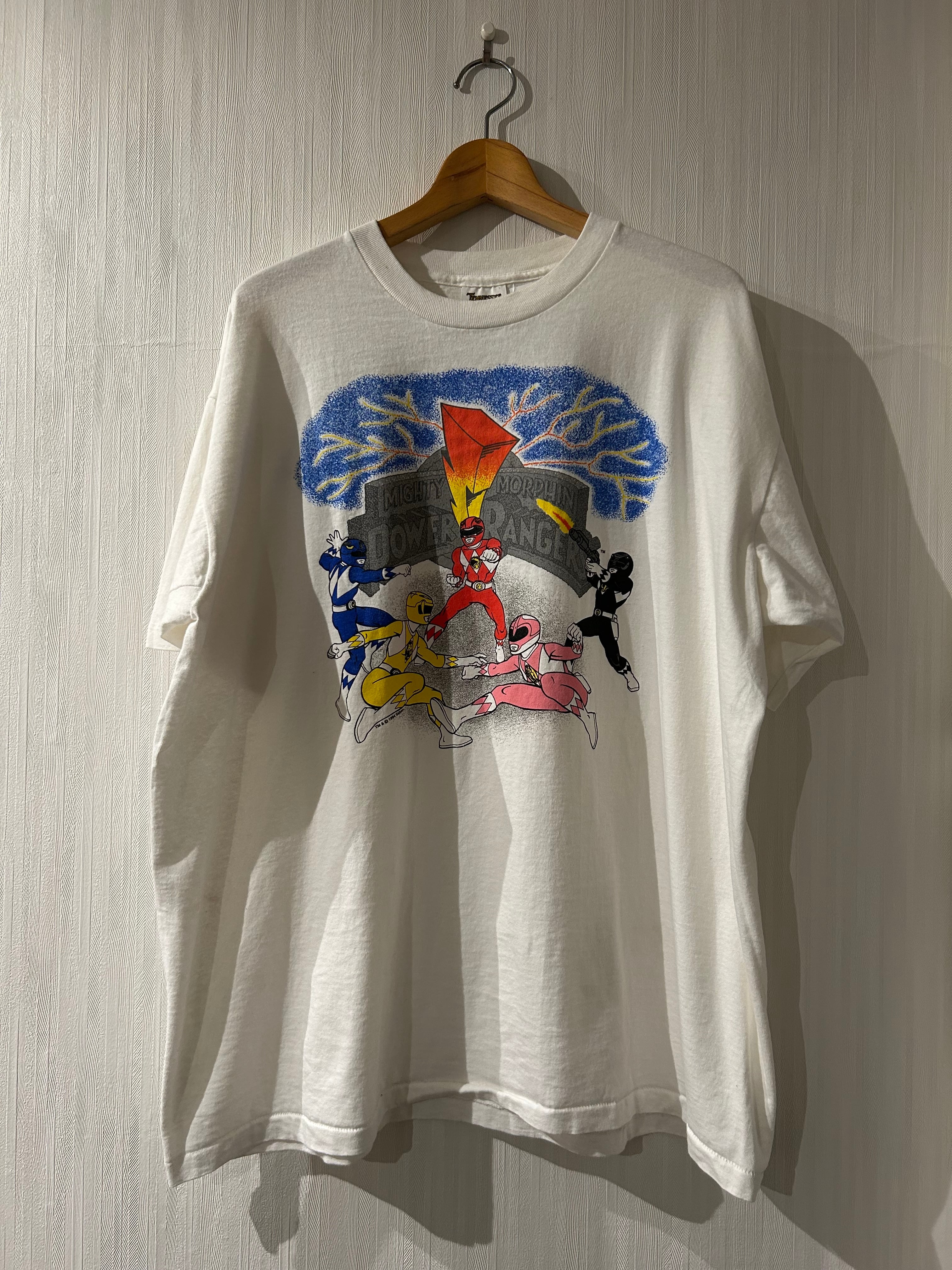 Dead Stock!! Special!! 1994s POWER RANGERS T-shirt "Adult Size"