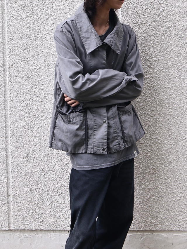 grey racing leather jacket