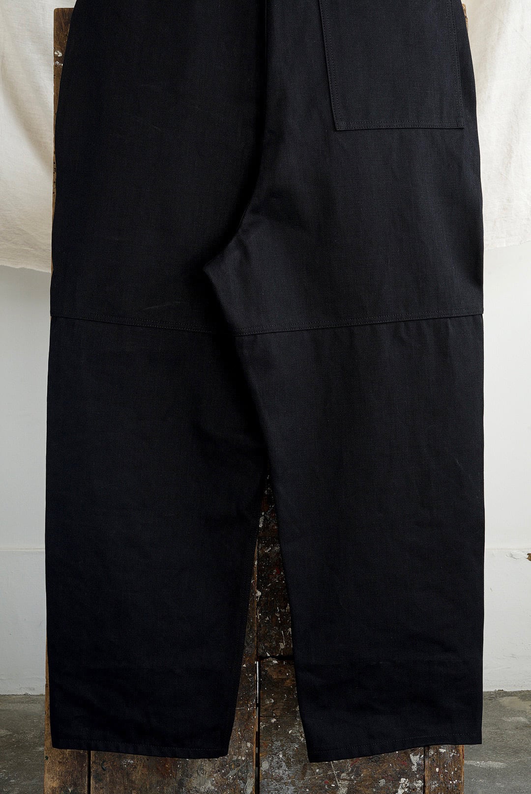 TUKI - 原田服飾研究所 - TYPE 2, LOOSE FIT SALOPETTES - BLACK/BLACK