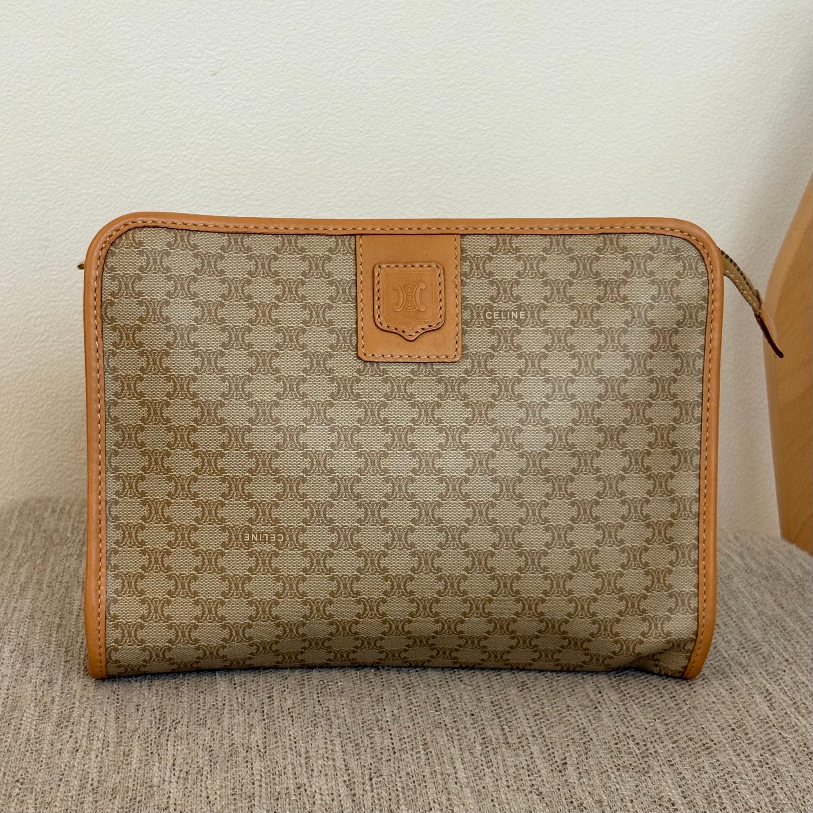 美品　CELINE 6連キーケース　マカダム　ヴィンテージ　ブラウン CELINE - セリーヌ キーケース 6連 トリオンフ マカダム CELINE