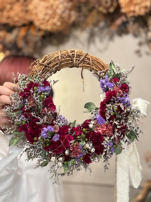 Autumn Celosia Half Wreath〜たっぷりなケイトウで〜