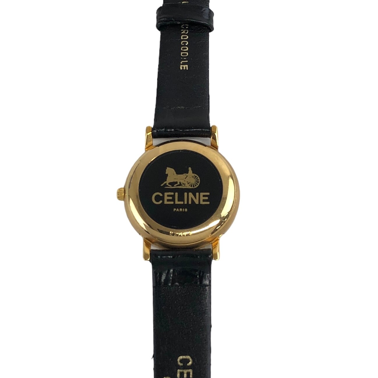 CELINE セリーヌ トリオンフ 腕時計 ブラック レザーベルト CELINE セリーヌ トリオンフ 腕時計 ブラック レザーベルト