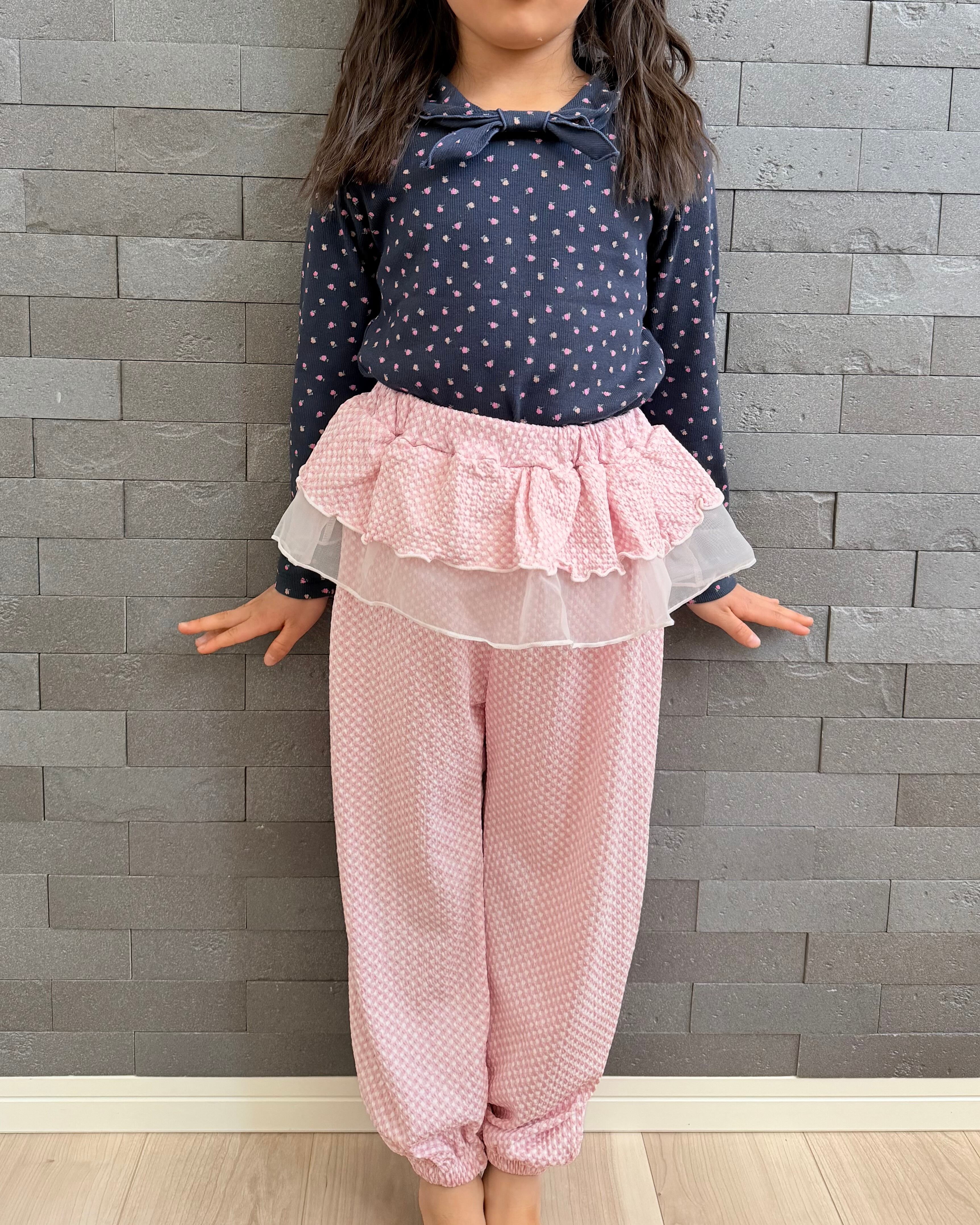 【即納】チェックフリルパンツ 《 85-115㎝ 》