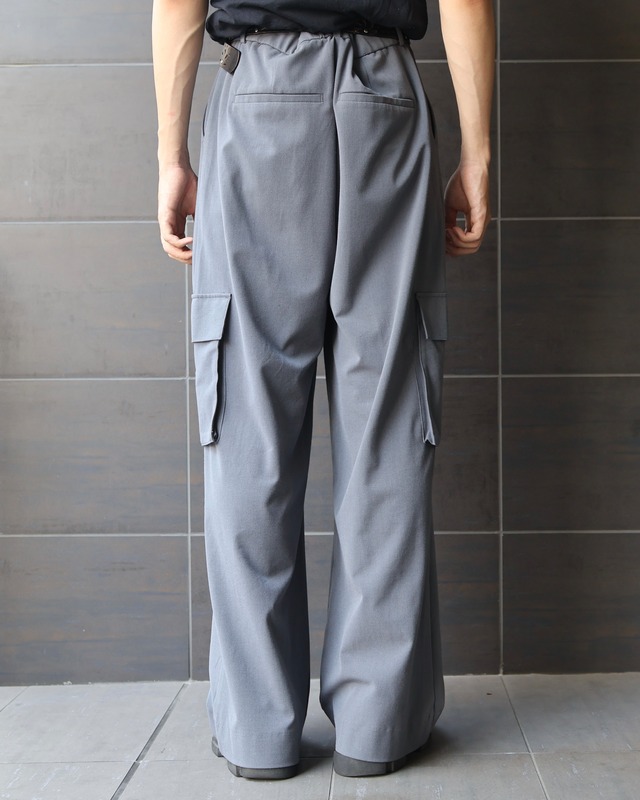 Gray wide cargo slacks