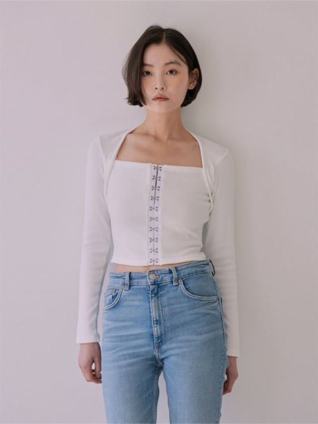 [NOT YOUR ROSE] Hook squre top (white)