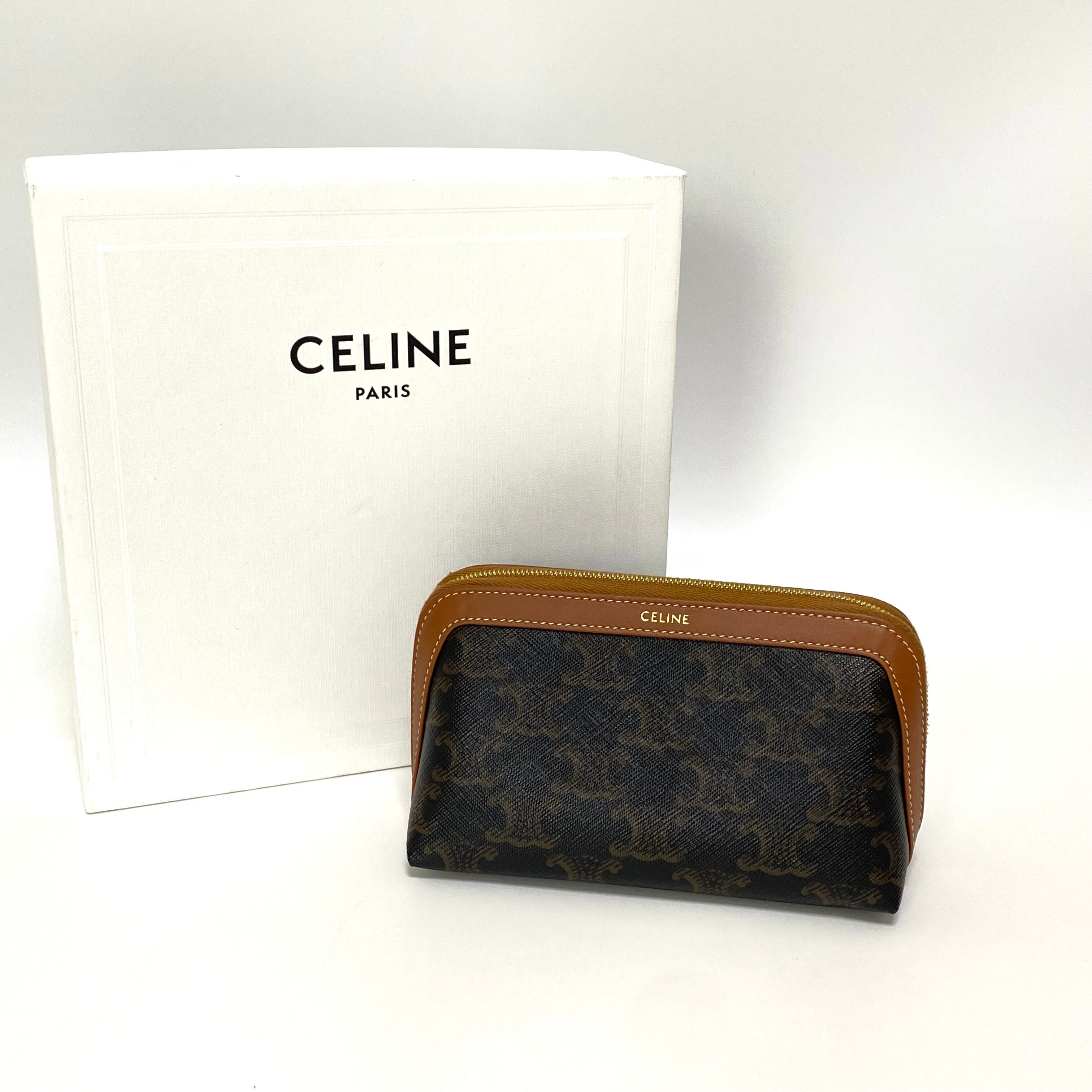 CELINE セリーヌ スモール コスメテック ポーチ トリオンフ キャンバス