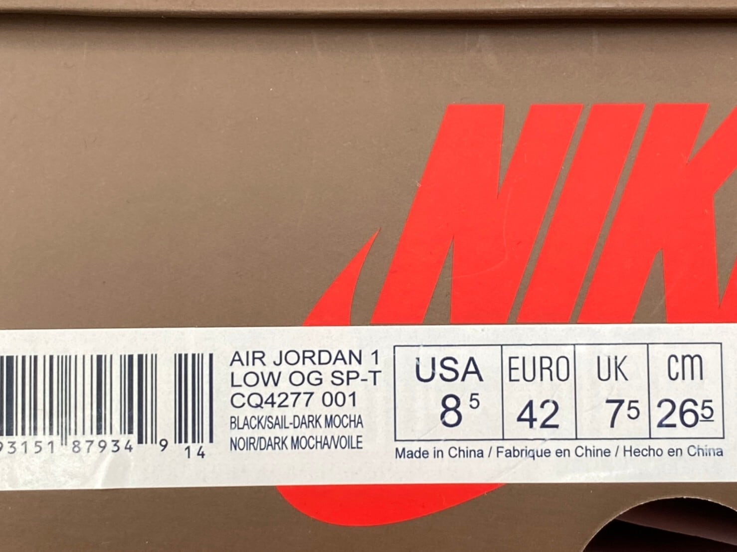 Air Jordan 1 Low Travis Scott 26.5㎝