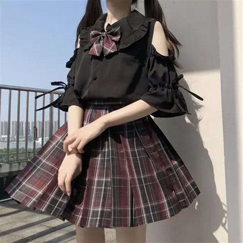 ゆめかわ 制服風オフショルダー セットアップ Set4 ゆめかわガール