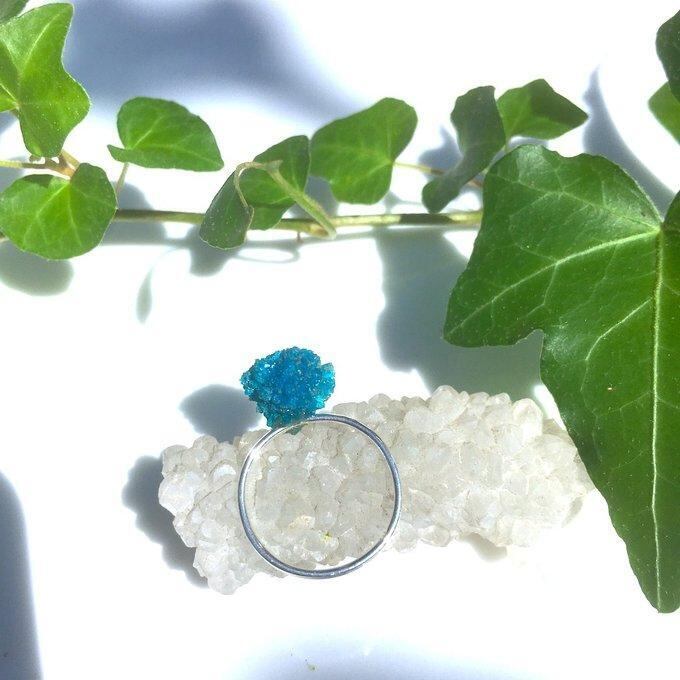 【一点物】✦⋆.青い星屑⋆.カバンサイト原石リング⋆.·silver925⋆.·✦