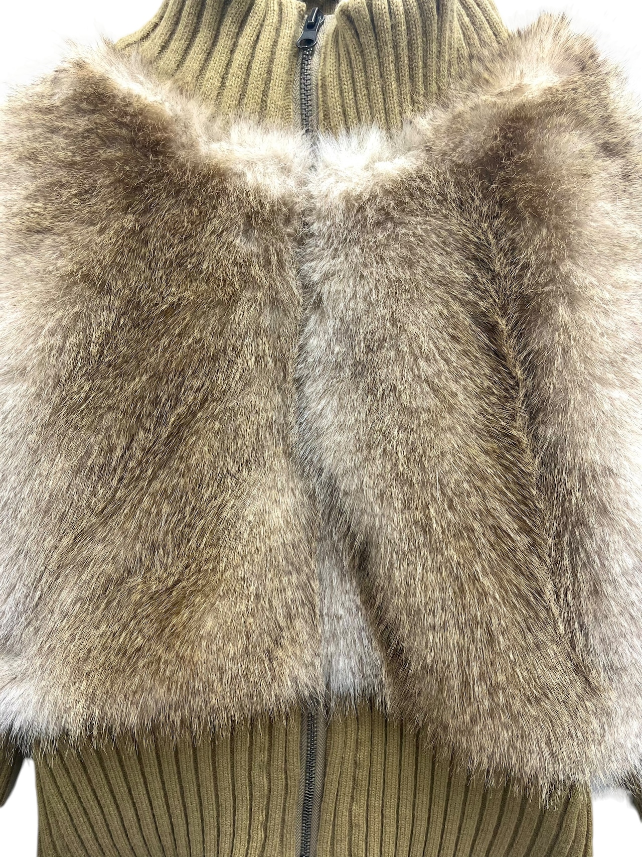 【PLANET STUDIO】fur zip up knit