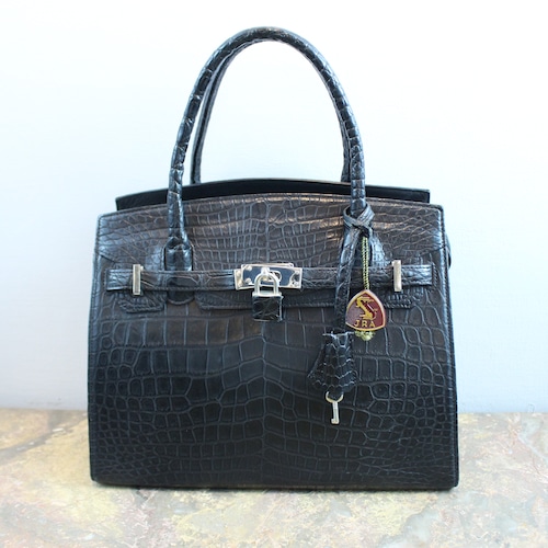 .JRA MARC CROCODILE LEATHER BELTED HAND BAG/JRAマーク付クロコダイルレザーベルテッドハンドバッグ 2000000035871