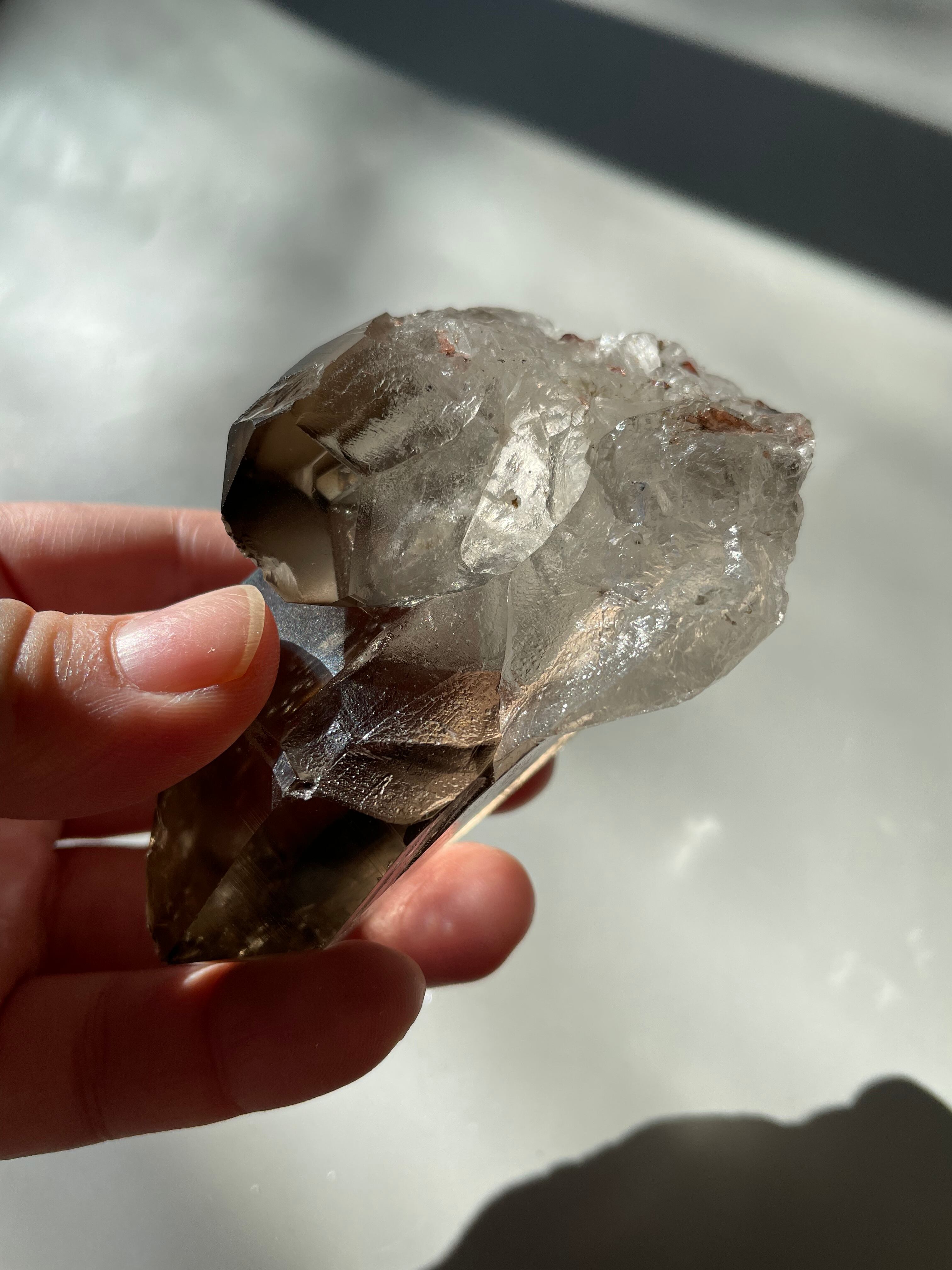 パキスタン　ギルギット　スカルドゥ産　スモーキークォーツ　タントリックツイン　虹