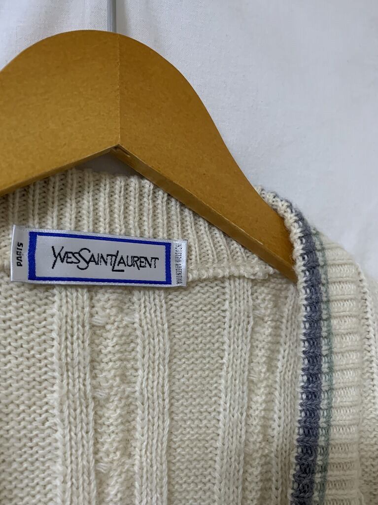 1980~90's Cable Knitting Design Spring Cardigan "YVES SAINT LAURENT"
