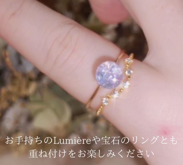 silver925「Lumièreを飾る」重ね付け額縁リング単品　フリーサイズ