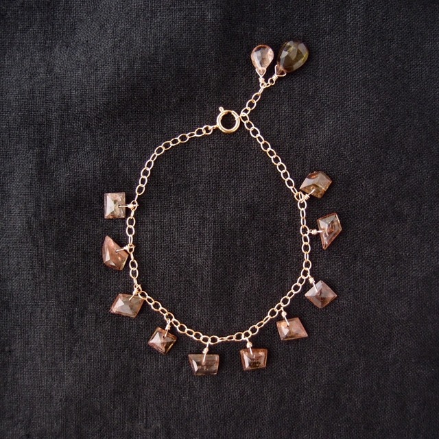 Randamu Facet ／Change Garnet Bracelet【K14gf】ブレスレット