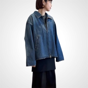 INSCRIRE  Used Denim Zip Up Blouson size 2