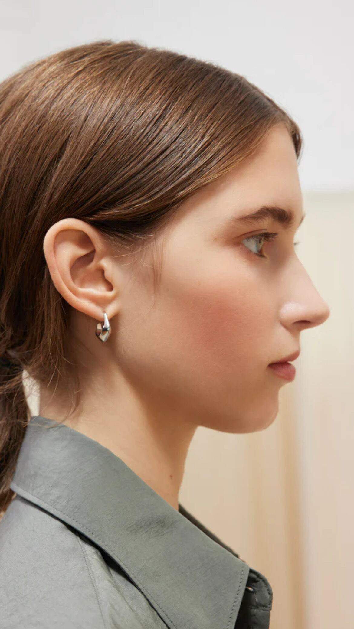 LEMAIRE -MINI DROP EARRINGS- :RHODIUM SILVER | biancabrillante