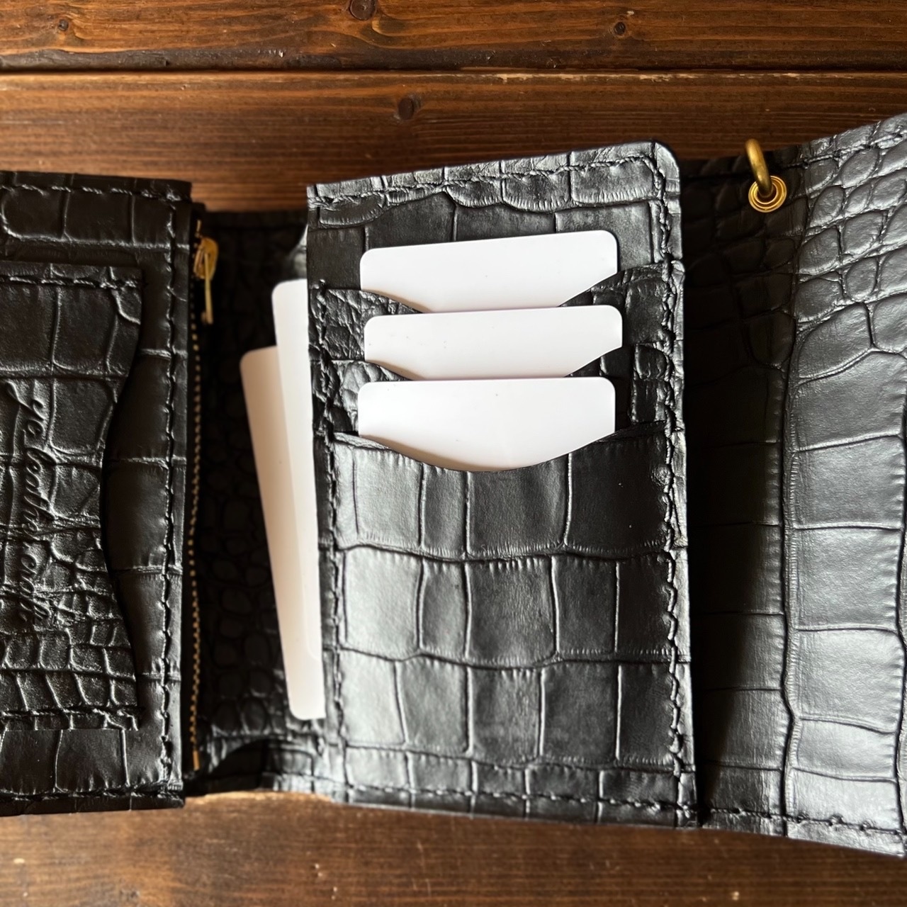 【カスタムオーダー Trucker Wallet-10 クロコ型押しレザー】