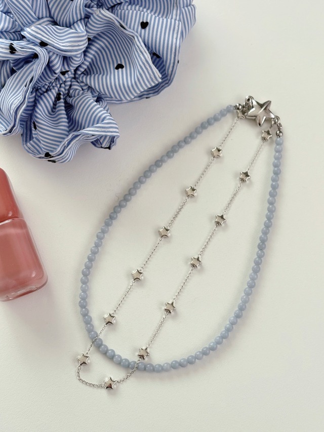 Angelite star necklace
