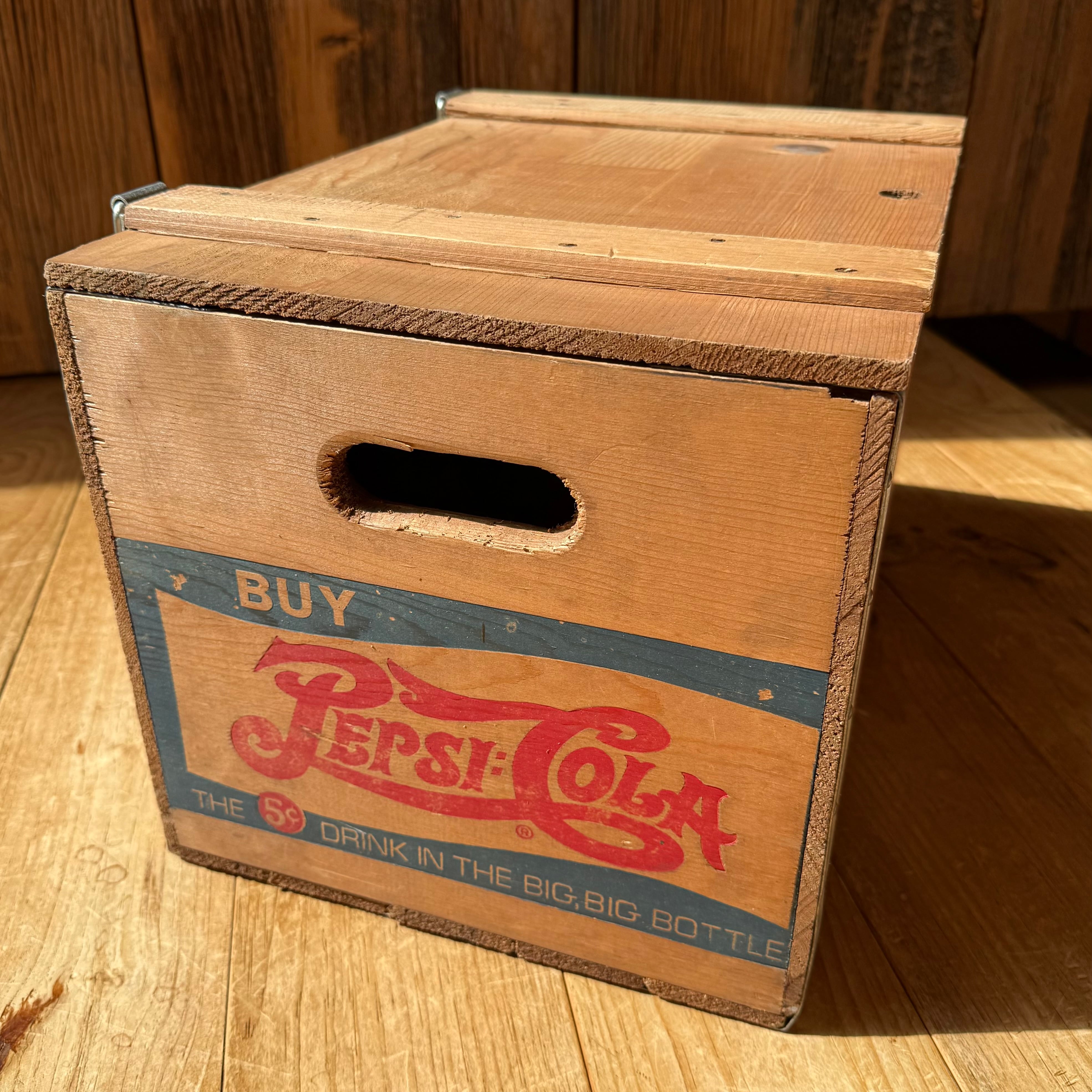 Vintage Pepsi Cola Wood Box 木箱 ペプシコーラ 収納 ディスプレイ