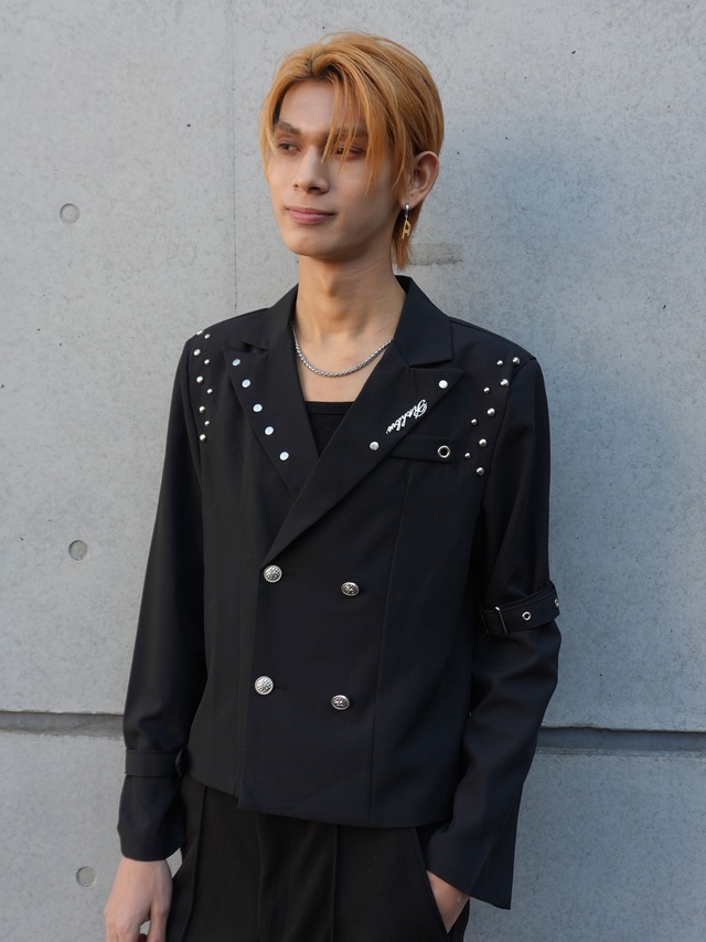 【ALUDE SELECT】shoulder studs short jacket