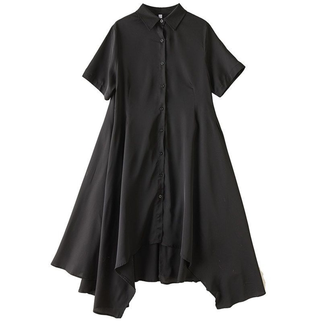 アシメフレア シャツワンピース  30235