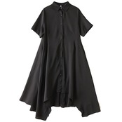 アシメフレア シャツワンピース  30235