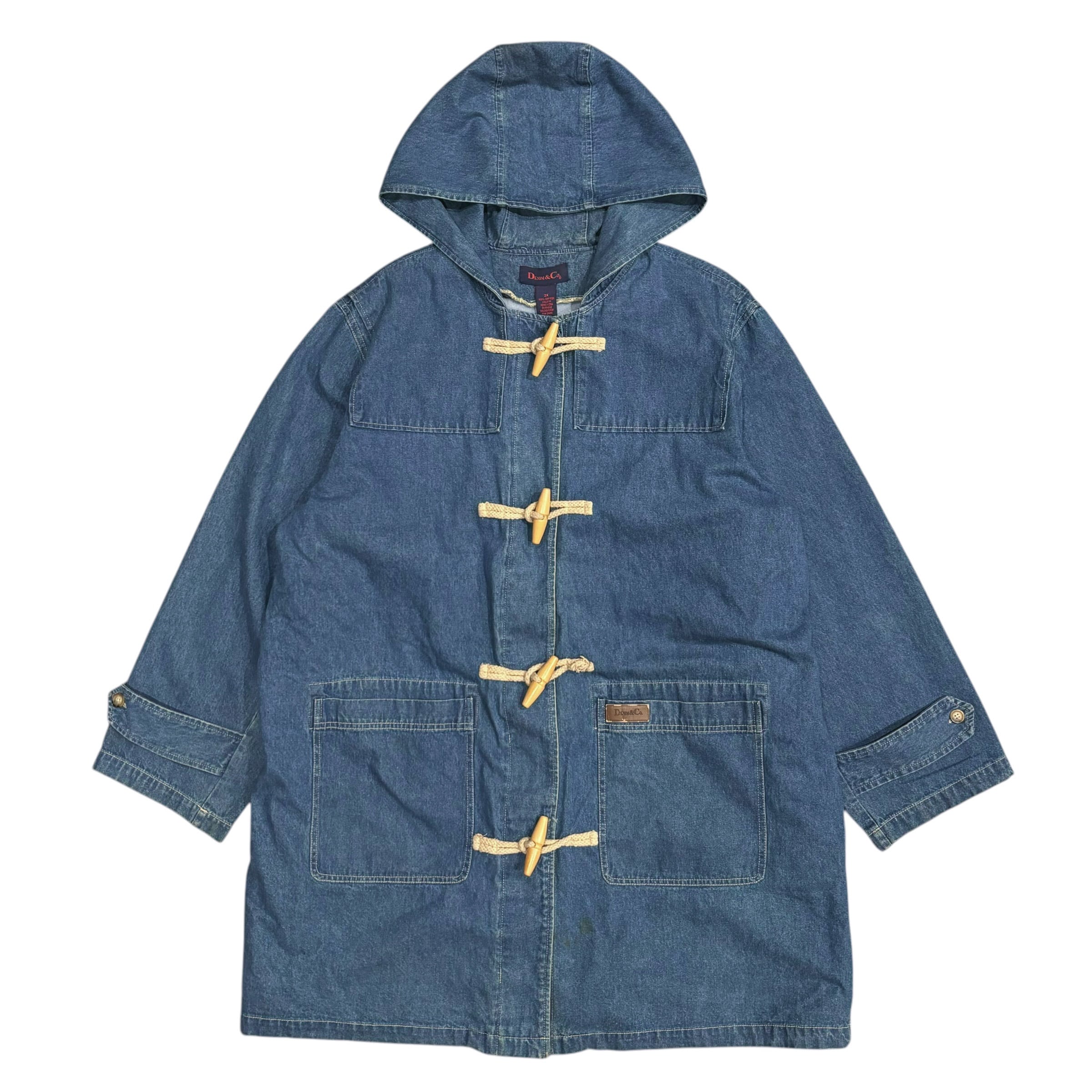 90's Denim & Co. Denim Duffle Coat 2X / デニムアンドコー 90's Denim & Co. Denim Duffle Coat 2X / デニムアンドコー