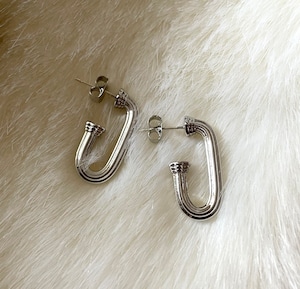 18k hoop oval stud pierce【 2color 】No,P054