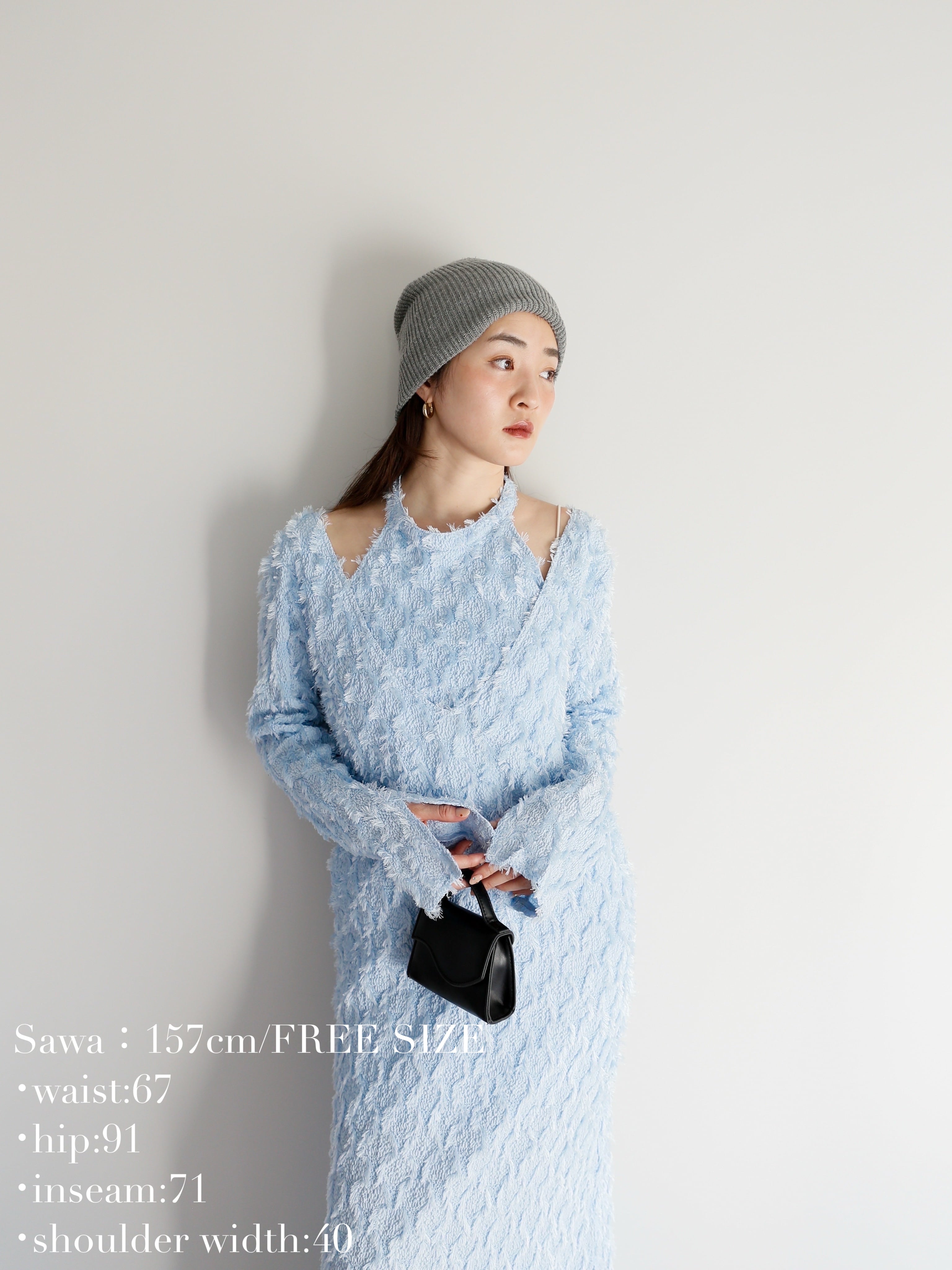 halter neck jacquard onepiece | Katrin TOKYO