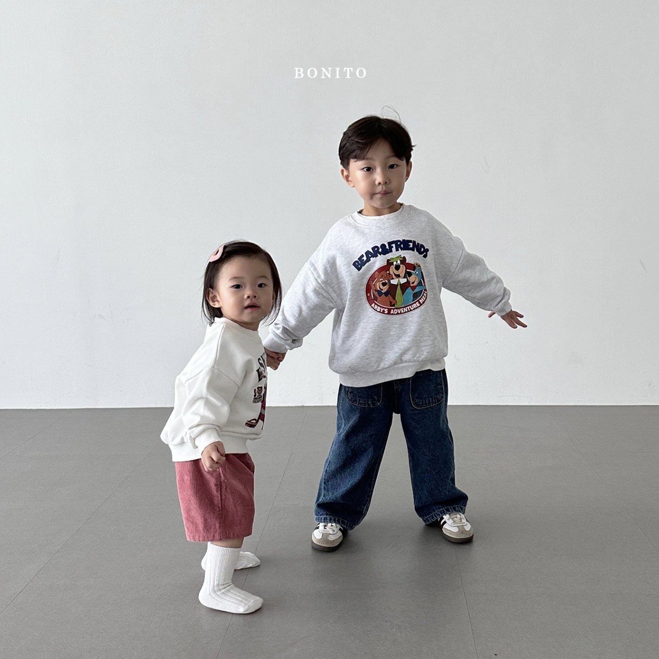 【BONITO】バスケットベアスウェット 80~130cm メランジ 240846 - 4