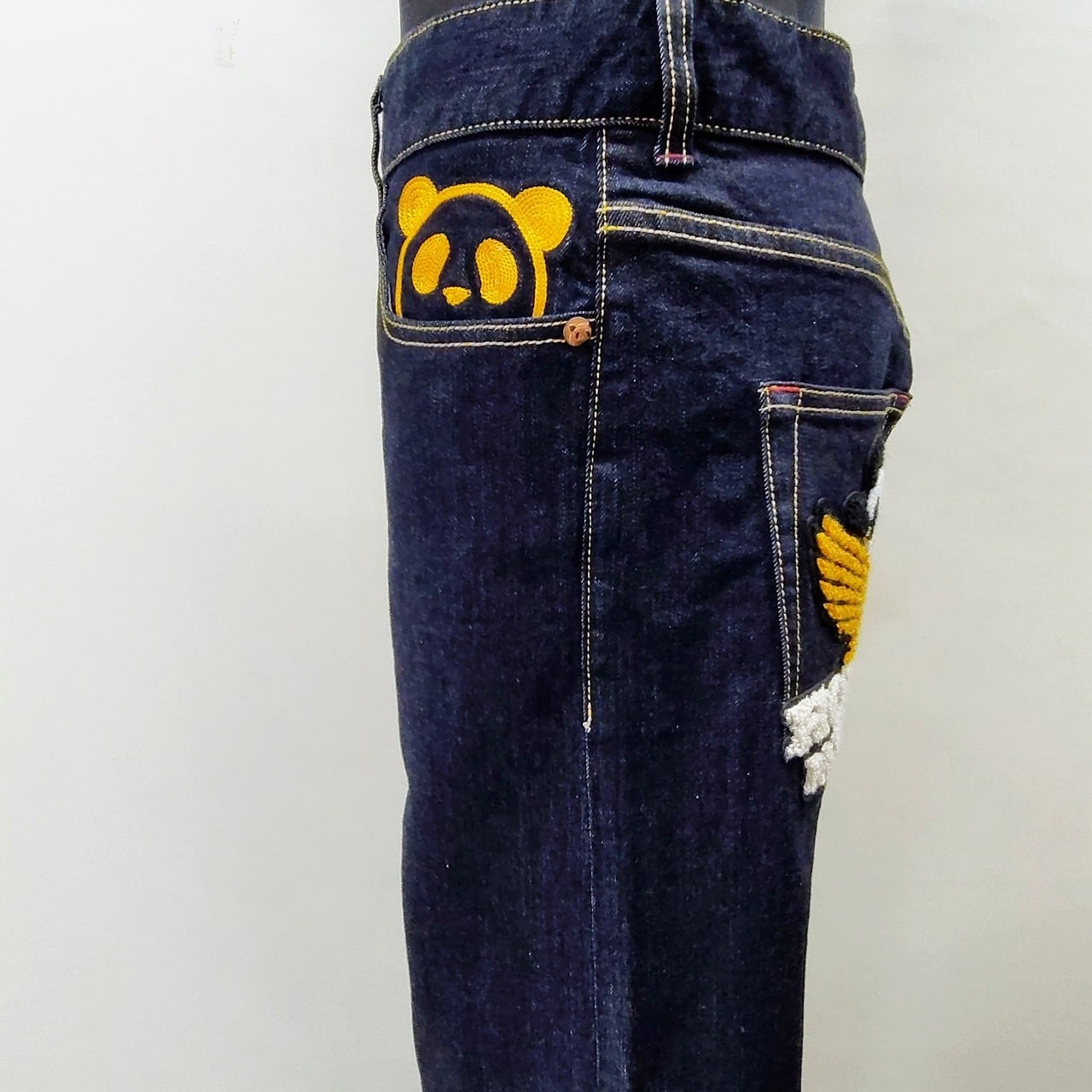 パンディエスタHONDAコラボ 刺繍デニムパンツ 38インチ 紺 Denim pants