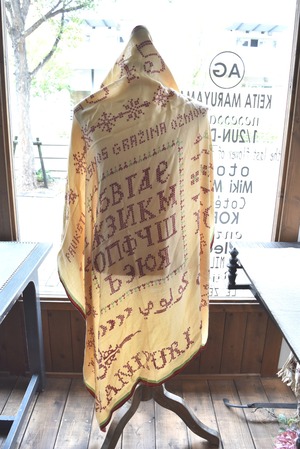 manipuri(マニプリ) 25A/W ウールシルクヘリンボーンクロスステッチバンダナ