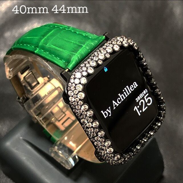 即納★40mm 44mm ★アップルウォッチカスタムベゼル&ベルトセット★