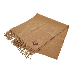 ロエベ アナグラム マフラー ブラウン カシミヤ100％ レディース LOEWE 【中古】