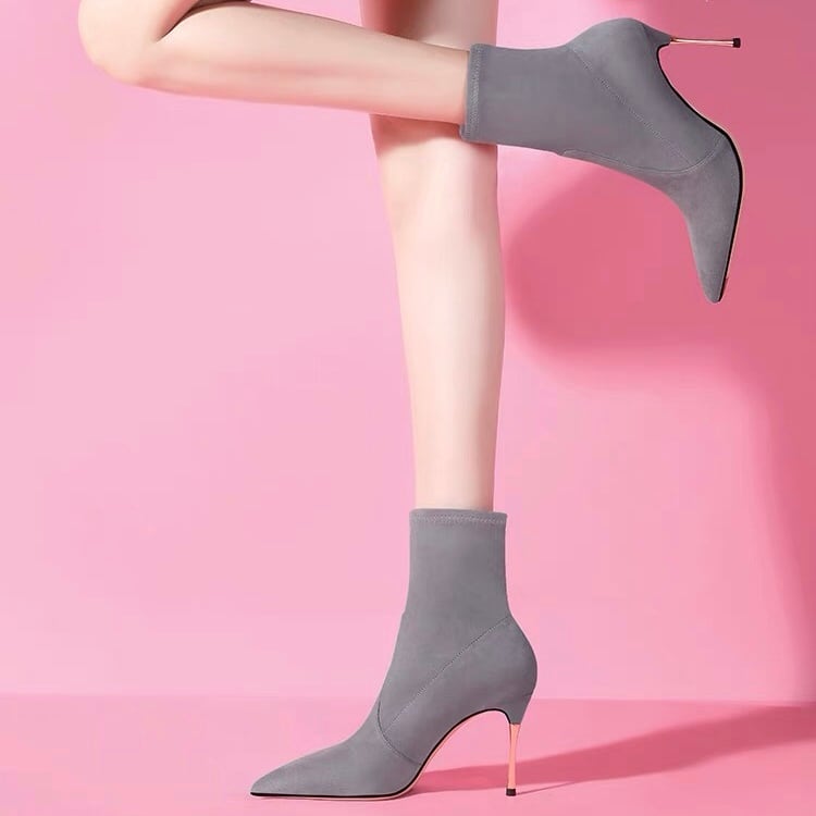 alice auaa ピンヒール ブーツ 24 再入荷】全5色8cmヒールスエードピンヒールショートブーツ | ROSE AURA