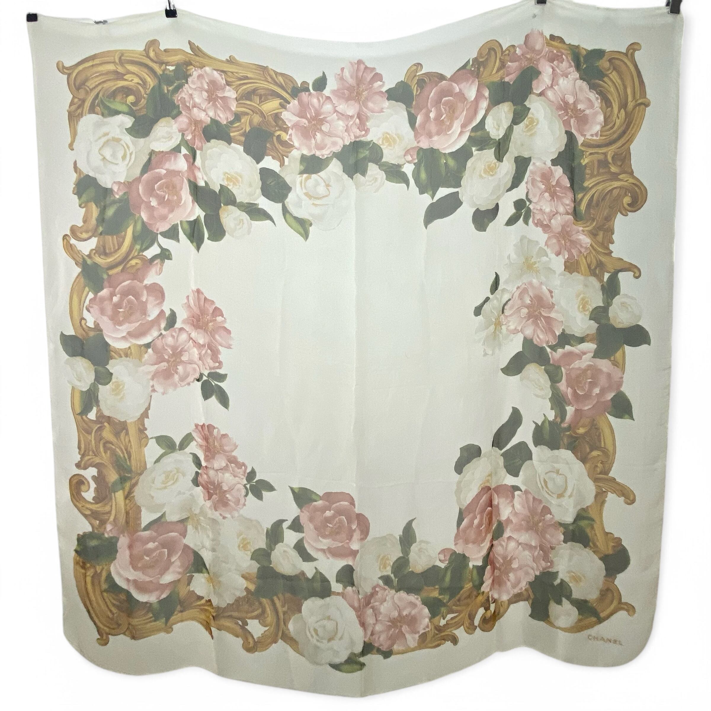 Vintage Chanel Scarf Camellia / ヴィンテージ シャネル スカーフ 