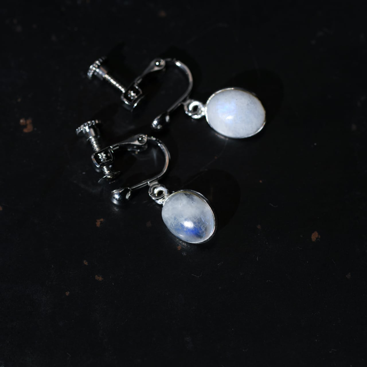 ムーンストーン 天然石 ピアス / イヤリング (選択可能) 金属