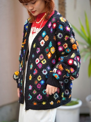 MacMahonKnittingMills(マクマホンニッティングミルズ) “V-neck Zip Cardigan -Diamond”