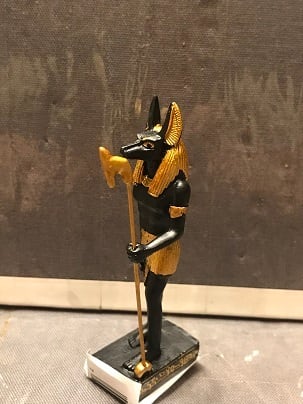 手の平サイズ 【エジプシャン】エジプト神 アヌビス像【銅像】8901