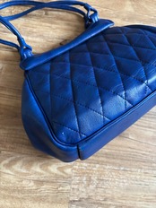 blue leather hand bag-5163-2