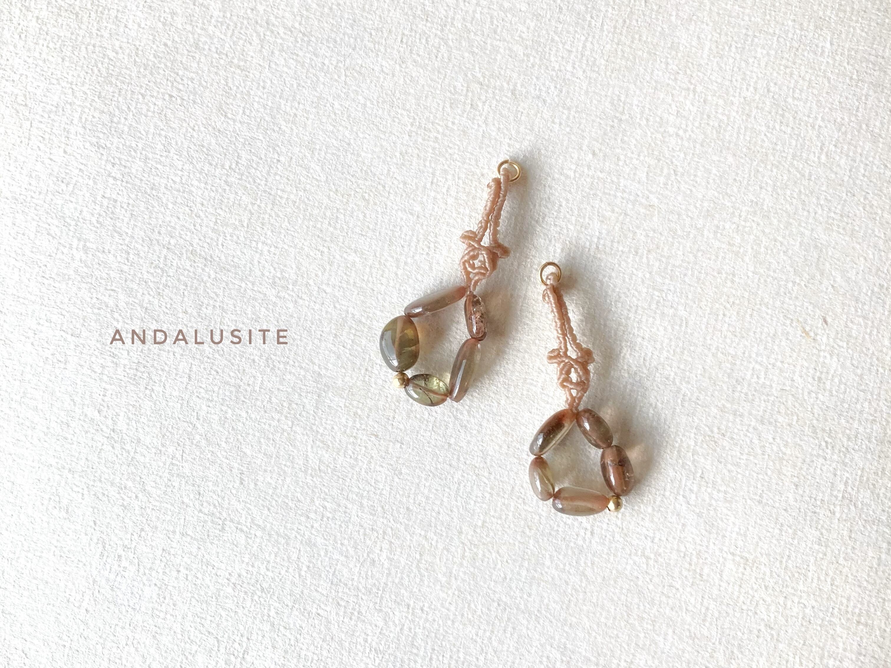 アンダルサイト macrame earrings
