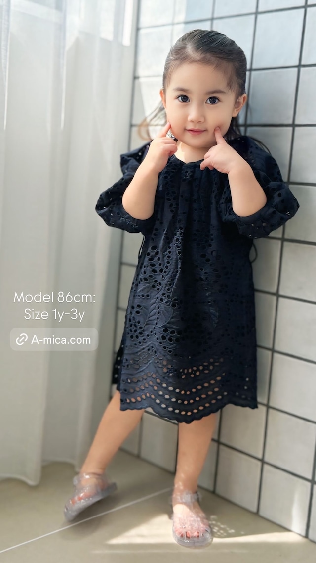 LANIKAI LACE KIDS DRESS MIDNIGHTBLUE 1Y-6Y