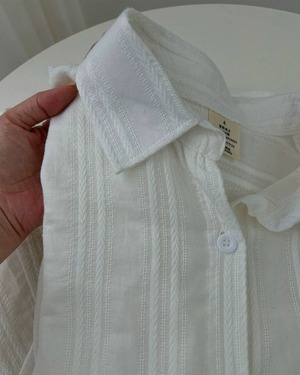 ストライプシアーロングシャツ A1034