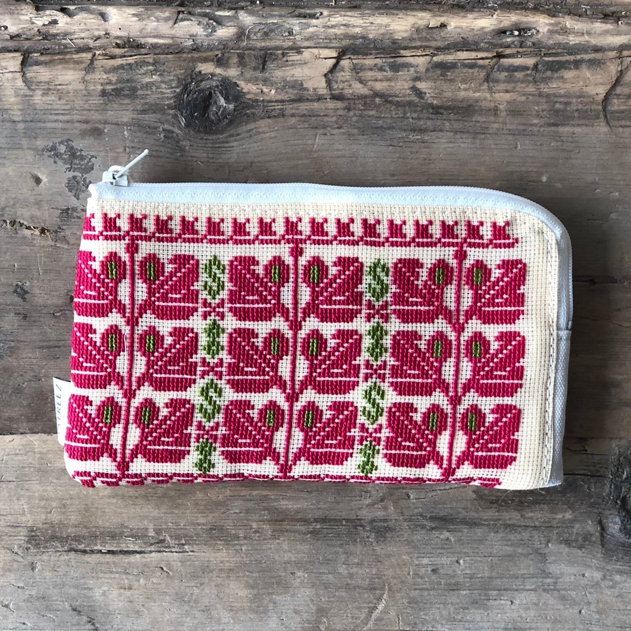 パレスチナ刺繍 L字ポーチ(サボテン)TATREEZ