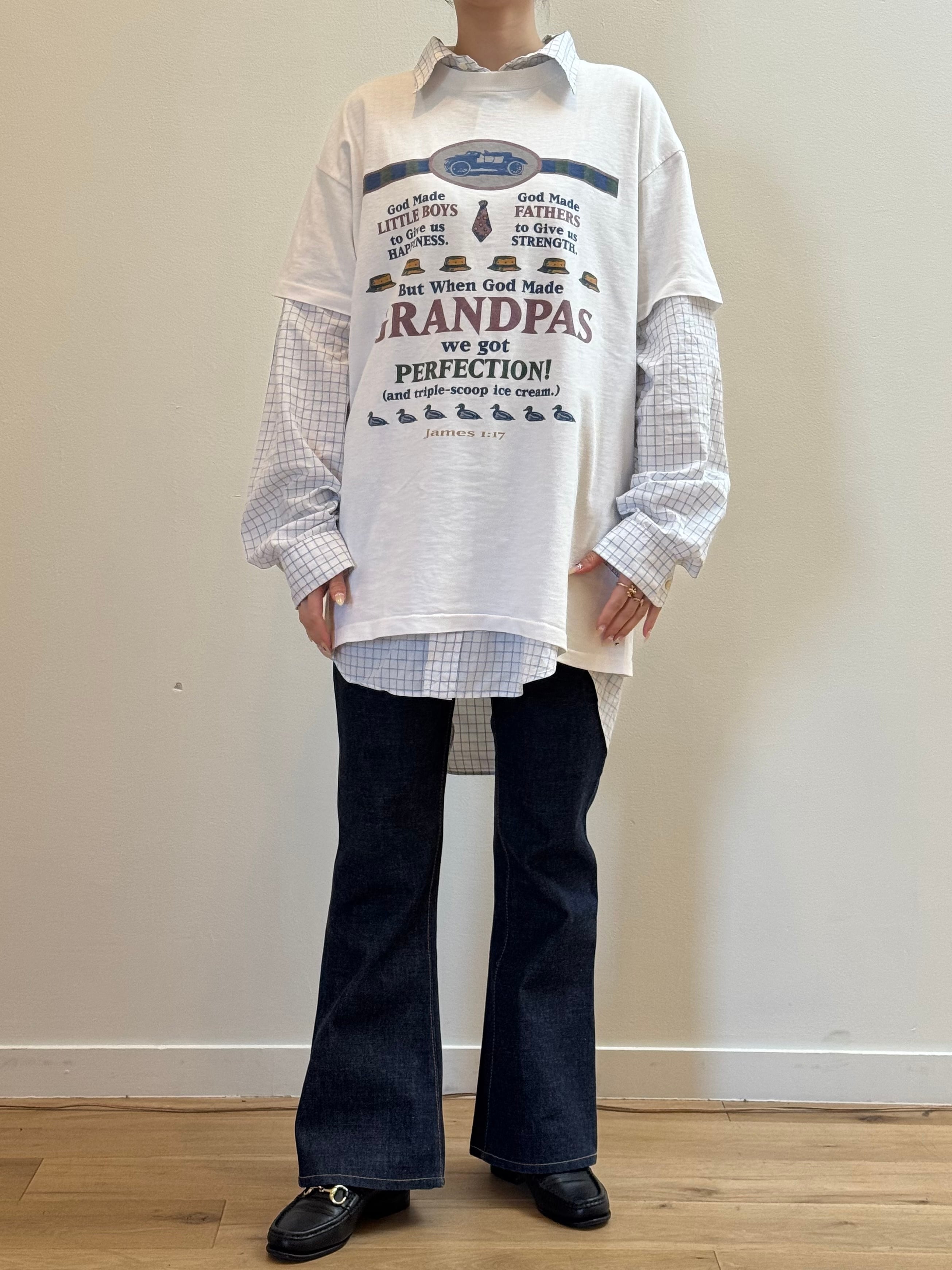 CU4-2 USED TEE "GRANDPAS MESSAGE" -WHITE-