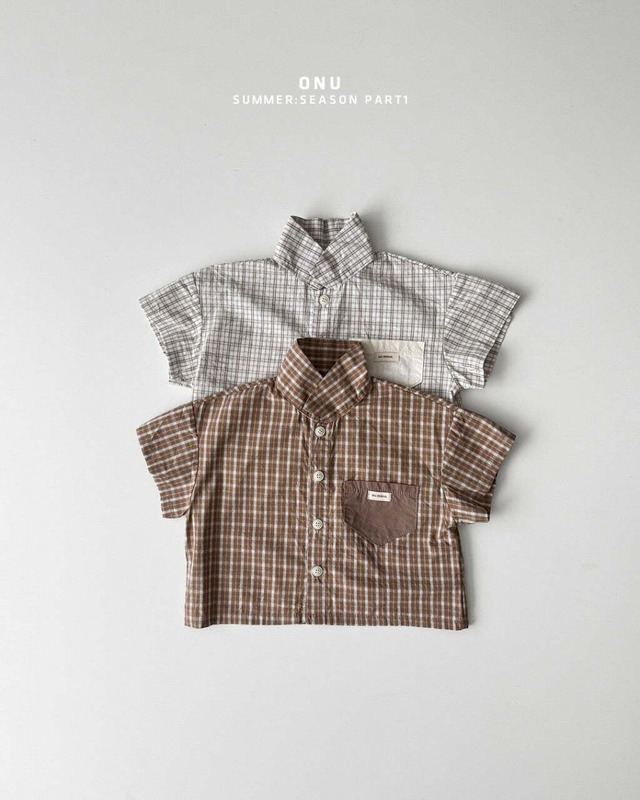 (予約)onu : summer check shirt