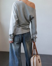 Loose shoulder long sleeve Shirt　T20090