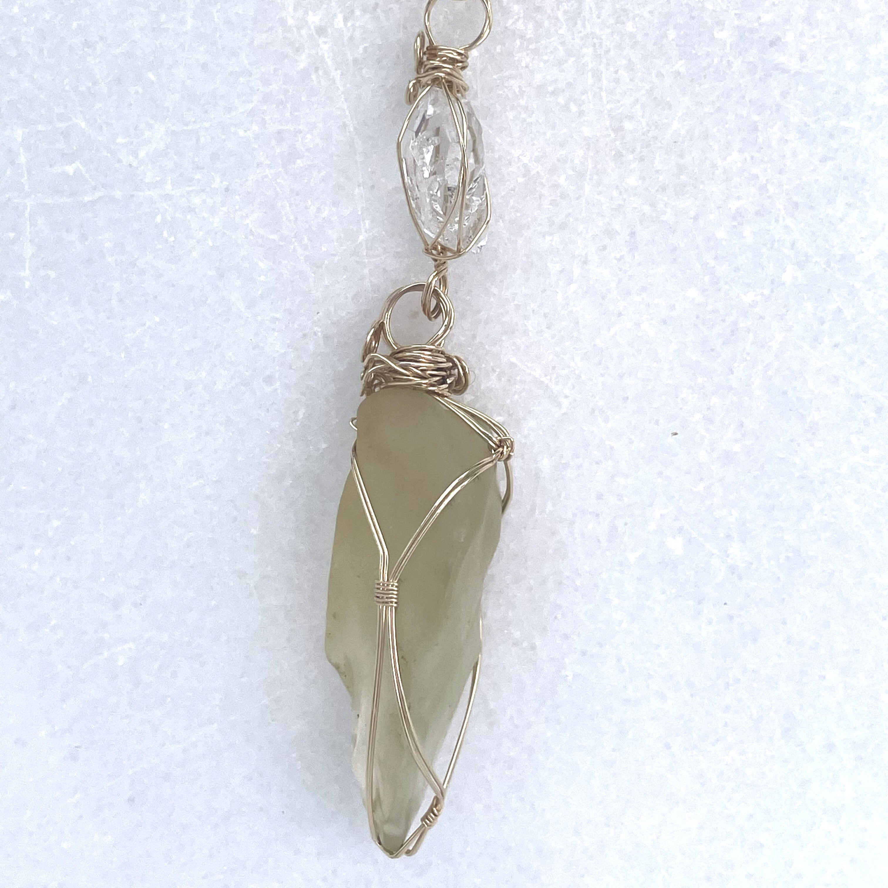 《ソウル・スター覚醒》 【魂の核を起動し、運命の扉を開く】 リビアングラス＆ハーキマーダイヤモンド　☆Temple Codes of Egypt — 神殿に刻まれた覚醒のコード☆ワイヤージュエリー