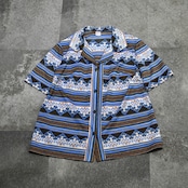 70's pattern open collar shirt